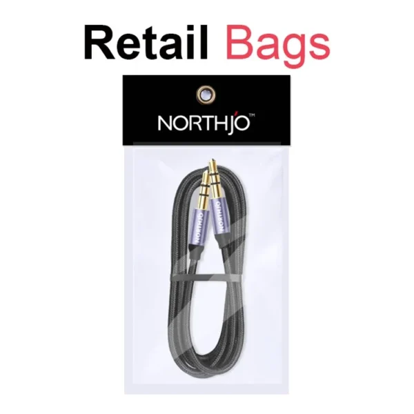 NORTHJO NOMTM0402 4-Pole 3.5mm AUX Adapter Audio Cable Male to Male Stereo Audio Wire 2m