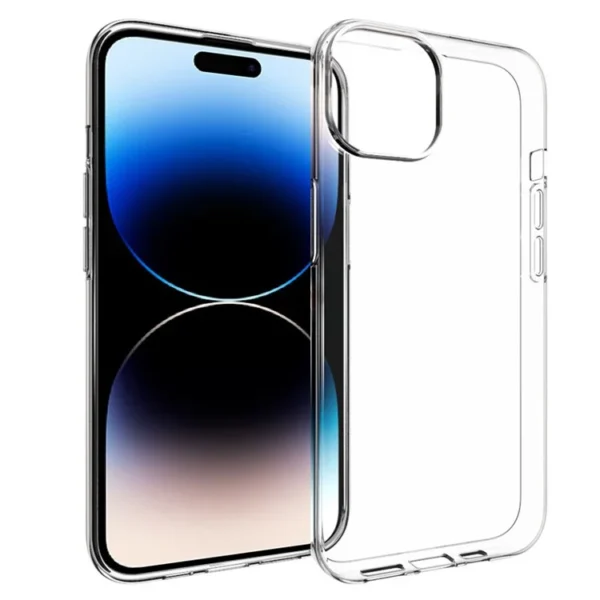 For iPhone 15 Plus Anti-Scratch Cell Phone Case Glossy Waterproof TPU Smartphone Cover