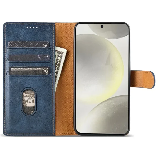 Second image of For Samsung Galaxy A15 4G / A15 5G Phone Cases Wholesale Solid Color Leather Wallet Cover - Blue