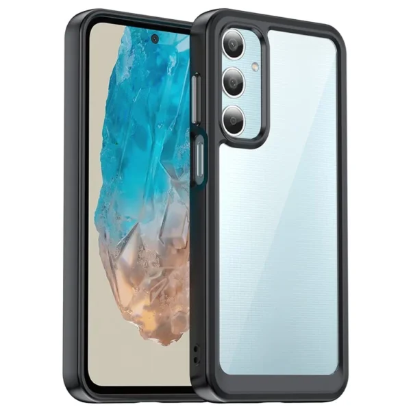 For Samsung Galaxy M35 5G Shockproof Case TPU +Acrylic Protective Clear Phone Cover - Black