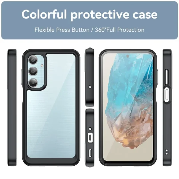 Second image of For Samsung Galaxy M35 5G Shockproof Case TPU +Acrylic Protective Clear Phone Cover - Black