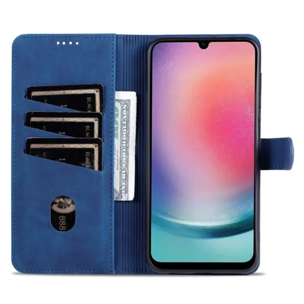 Second image of For Samsung Galaxy A35 5G Leather Phone Case Wallet Flip Phone Cover - Blue