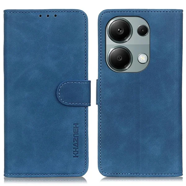 For Xiaomi Redmi Note 13 4G Case Retro Leather Wallet Phone Cover - Blue