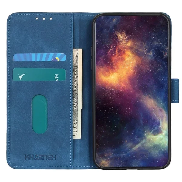 Second image of For Xiaomi Redmi Note 13 4G Case Retro Leather Wallet Phone Cover - Blue