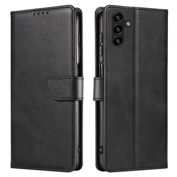 For Samsung Galaxy A15 4G / A15 5G Leather Cover Flip Stand Wallet Phone Case - Black