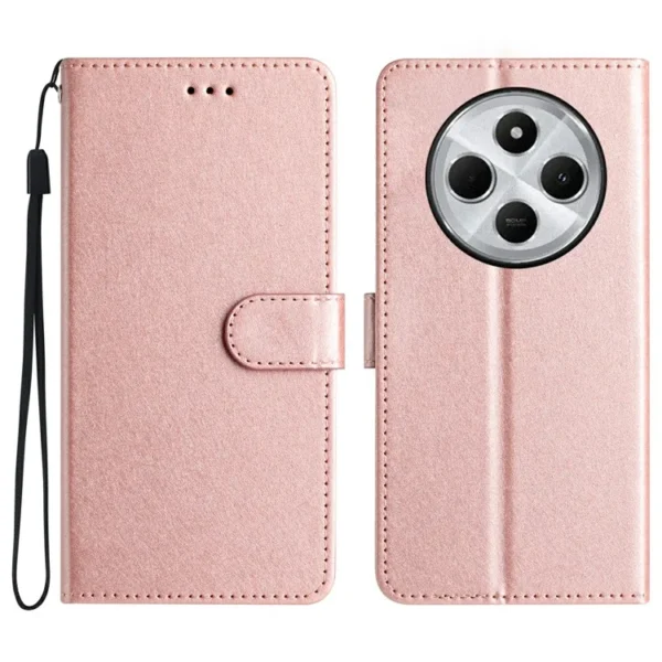 For Xiaomi Redmi 14C 4G Wallet Case Leather Folio Phone Cover Magnetic Clasp - Rose Gold