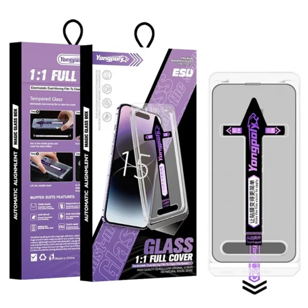 For iPhone 16 Pro Max Tempered Glass Silk Printing HD Clear Screen Protector with Dust-Proof Net