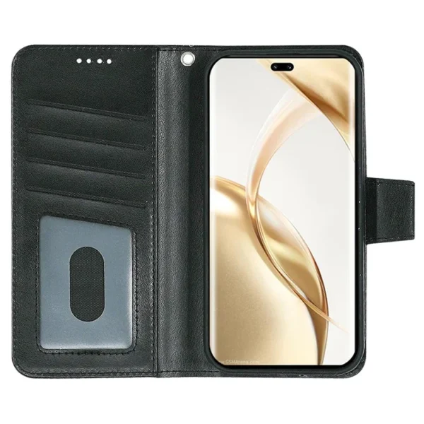 Second image of For Honor Honor 200 Pro 5G Case Stand Card Holder Wallet Leather Phone Cover - Black