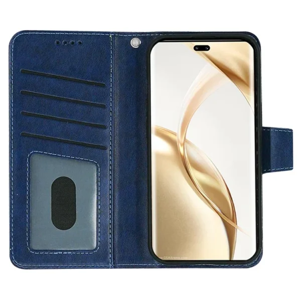 Second image of For Honor Honor 200 Pro 5G Case Stand Card Holder Wallet Leather Phone Cover - Blue