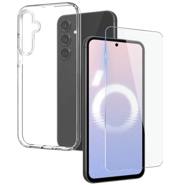 Samsung Galaxy S24 FE Case Clear Phone Cover with Tempered Glass