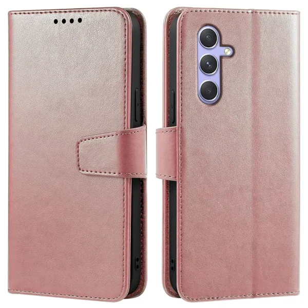 Samsung Galaxy A26 5G Case Stand Card Holder Wallet Leather Phone Cover - Rose Gold