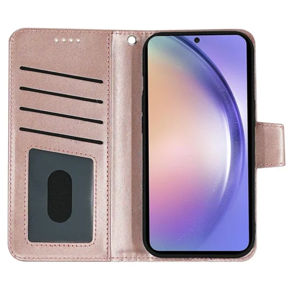 Second image of Samsung Galaxy A26 5G Case Stand Card Holder Wallet Leather Phone Cover - Rose Gold