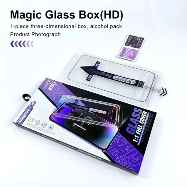Second image of iPhone 17 Tempered Glass Silk Printing HD Clear Screen Protector with Dust-Proof Net