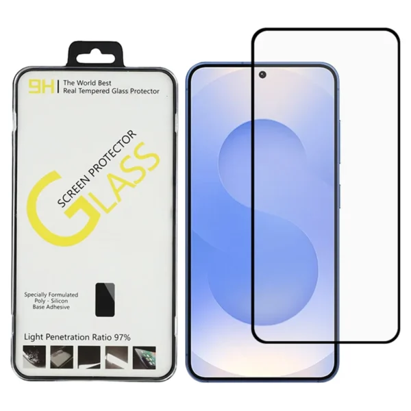 Pixel 9a Screen Protector Silk Printing Full Glue Crystal Clear Tempered Glass - Transparent