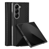 Samsung Galaxy Z Fold7 5G Case DUX DUCIS Bril Series Leather+PC Phone Cover with Stand - Black1