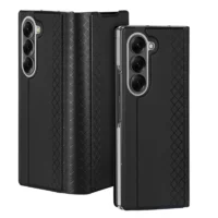 Samsung Galaxy Z Fold7 5G Case DUX DUCIS Bril Series Leather+PC Phone Cover with Stand - Black2