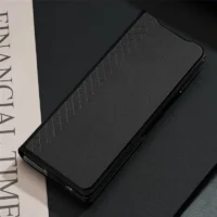 Samsung Galaxy Z Fold7 5G Case DUX DUCIS Bril Series Leather+PC Phone Cover with Stand - Black9