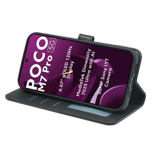 Second image of Xiaomi Poco M7 Pro 5G Wallet Case Leather - Black