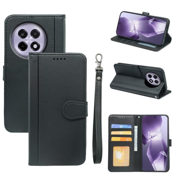 OnePlus 13R 5G Wallet Case Leather - Black