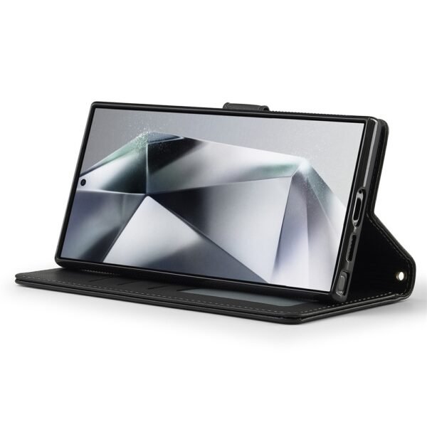 Second image of Samsung Galaxy S25 Ultra Leather Detachable Magnetic Phone Cover - Black