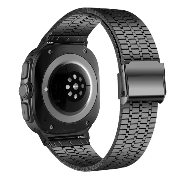 Samsung Galaxy Watch Ultra (2025) 47mm Metal Band 7-Beads Black Watch Strap with Double Safety Clasp