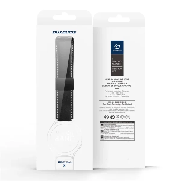 DUX DUCIS YA Series for Samsung Galaxy Watch8 Classic 46mm / Watch8 44mm / 40mm Leather Strap Magnetic Band - Black