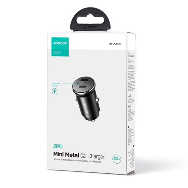 Joyroom Car Charger Mini, C+C, 30W, Black