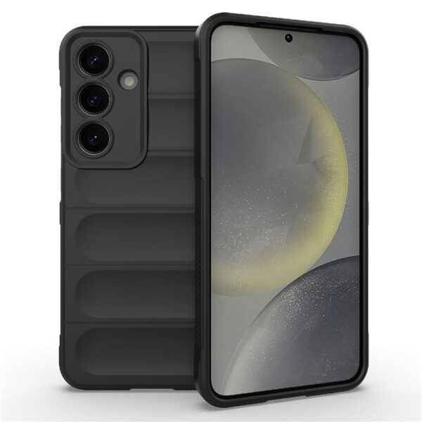 AMORUS For Samsung Galaxy S25 Case Shockproof Soft TPU Rugged Phone Back Cover - Black