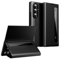 Samsung Galaxy Z Fold7 5G Case Smart View Window Leather Phone Cover - Black 1