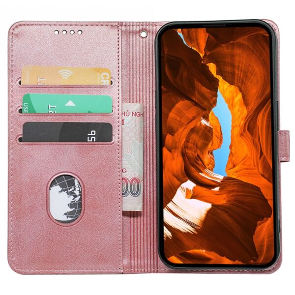 Second image of Xiaomi Redmi Note 15 5G  Leather Stand Book Style Phone Cover - Rose Gold