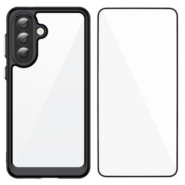 Samsung Galaxy A57 5G Phone Case XC Series Acrylic Cover with Tempered Glass Black