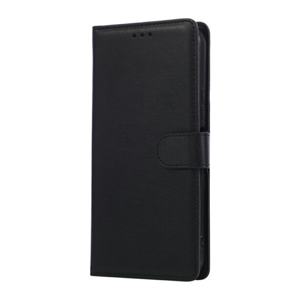 Xiaomi Redmi 15 4G, 5G Leather Wallet Stand Phone Cover with Wrist Strap - Black