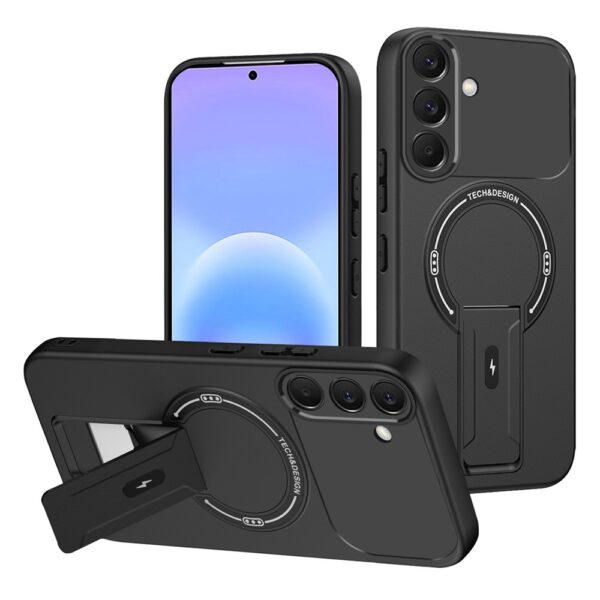 Samsung Galaxy A57 5G Kickstand Phone Cover Support Magnetic Car Mount - Black